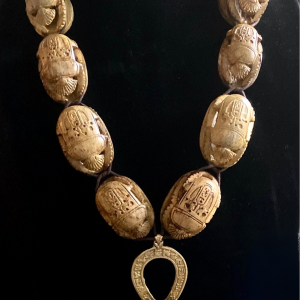 Ancient Egyptian Scarab -  Ankh Necklace