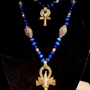 Kyanite Ankh Necklace Set